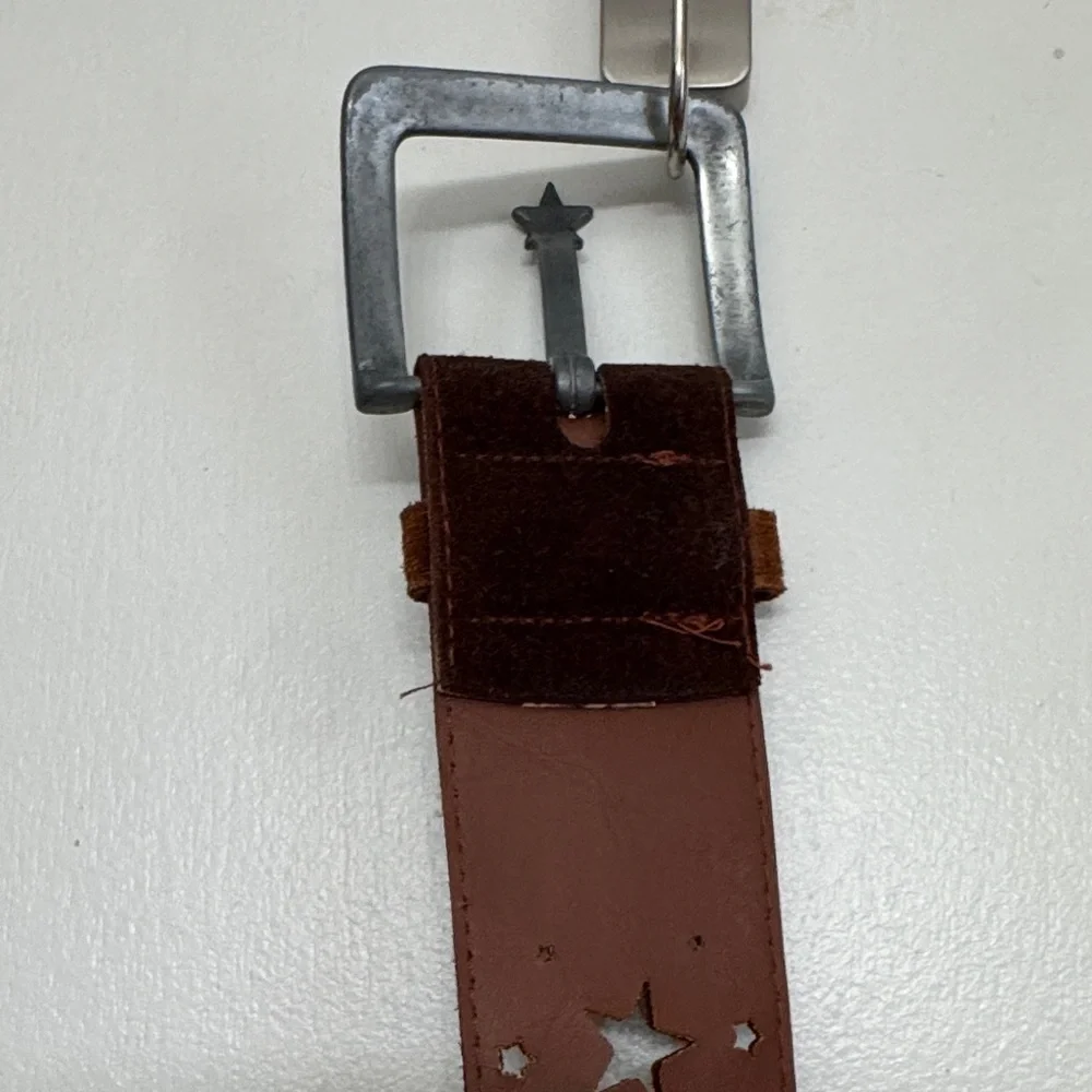 Abercrombie Kids Brown Star Pattern Leather Belt